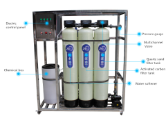 FRP Reverse Osmosis Filtration Systems 500l Ro Mineral Pure Water Desalination Filter Machine With Sand Filter